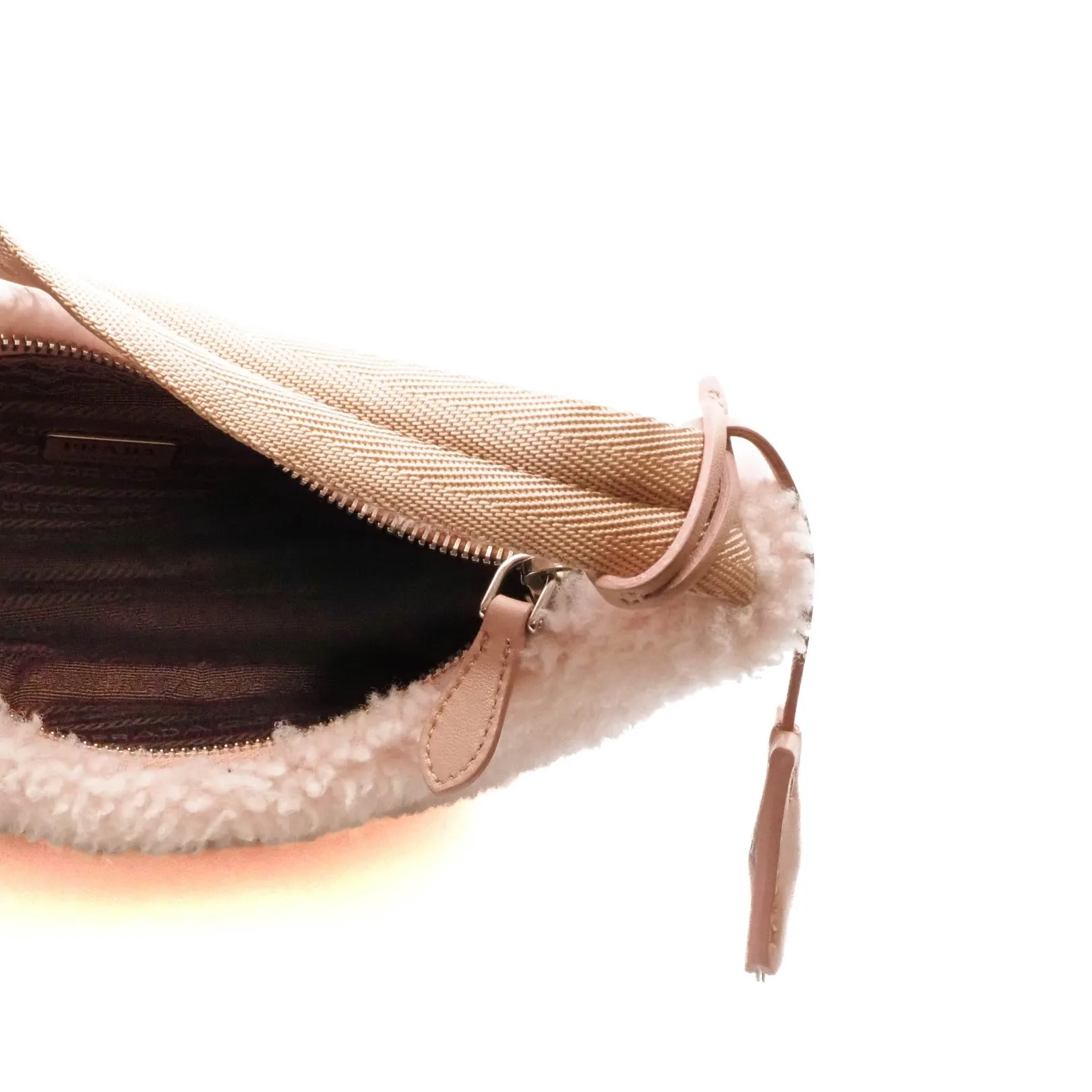 shoulder bag pink fur
