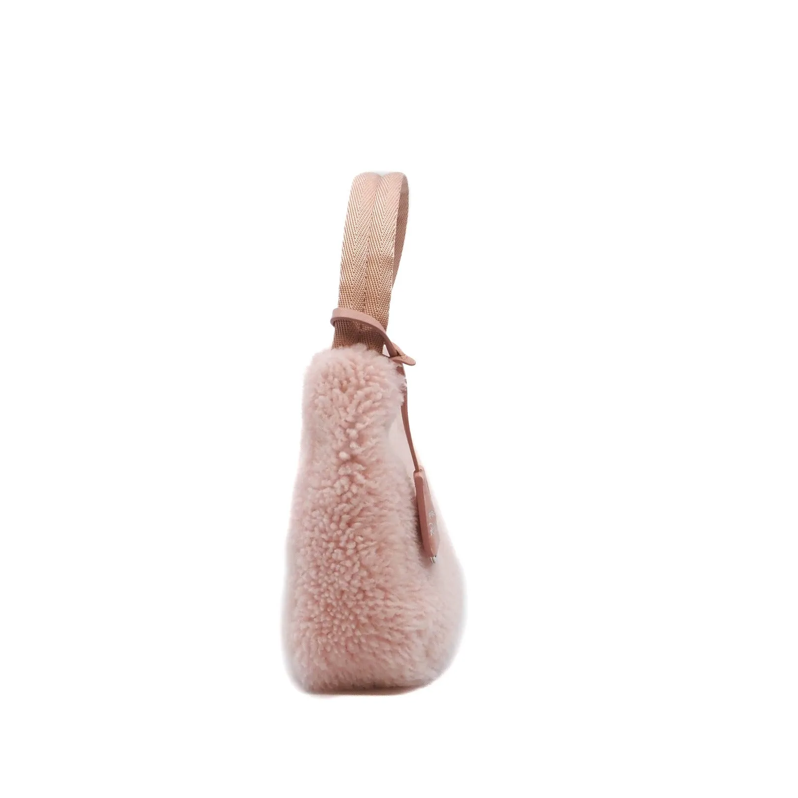 shoulder bag pink fur