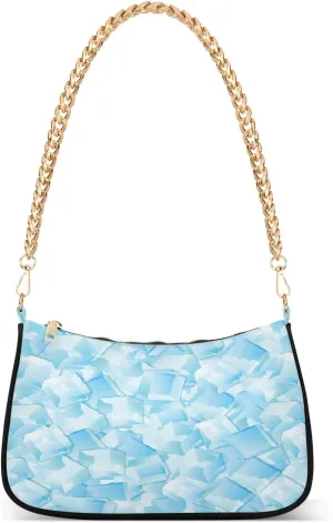 Shoulder Bags for Women Cool Ice Cubes Tote HandBag Shoulder Bags purse with Chain Zipper Closure