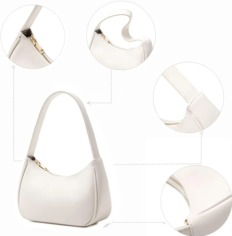 Shoulder Bags for Women, Cute Hobo Tote Handbag Mini Clutch Purse with Zipper Closure