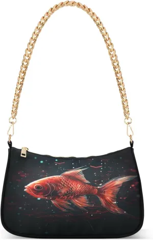 Shoulder Bags for Women Fish (3) Hobo Tote Handbag Small Clutch Purse with Zipper Closure
