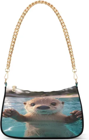Shoulder Bags for Women Otter Hobo Tote Handbag Small Clutch Purse with Zipper Closure