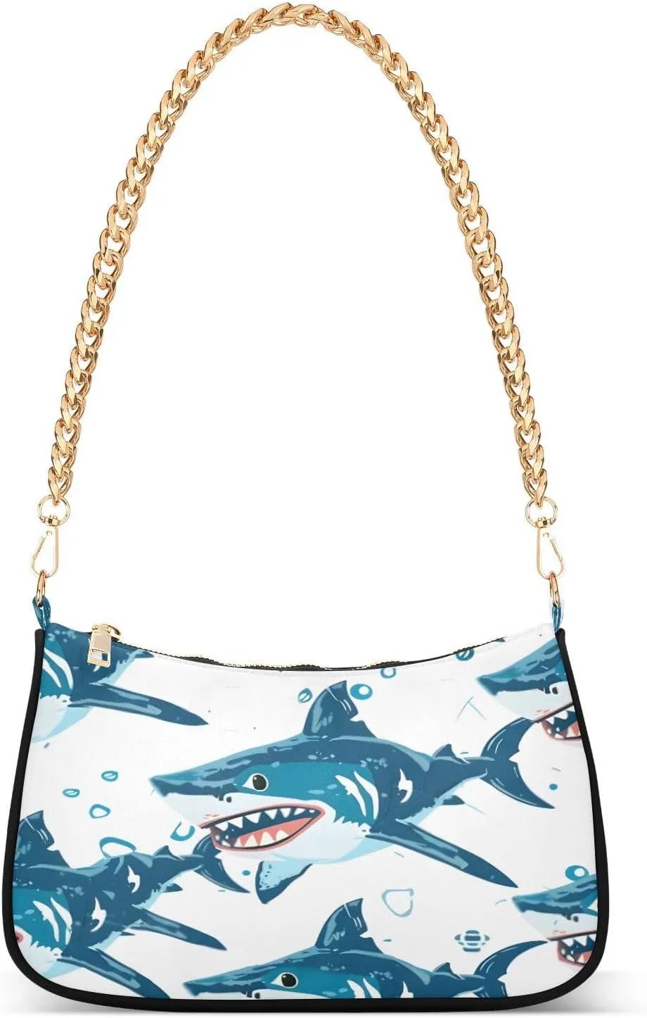 Shoulder Bags for Women Shark Hobo Tote Handbag Small Clutch Purse with Zipper Closure