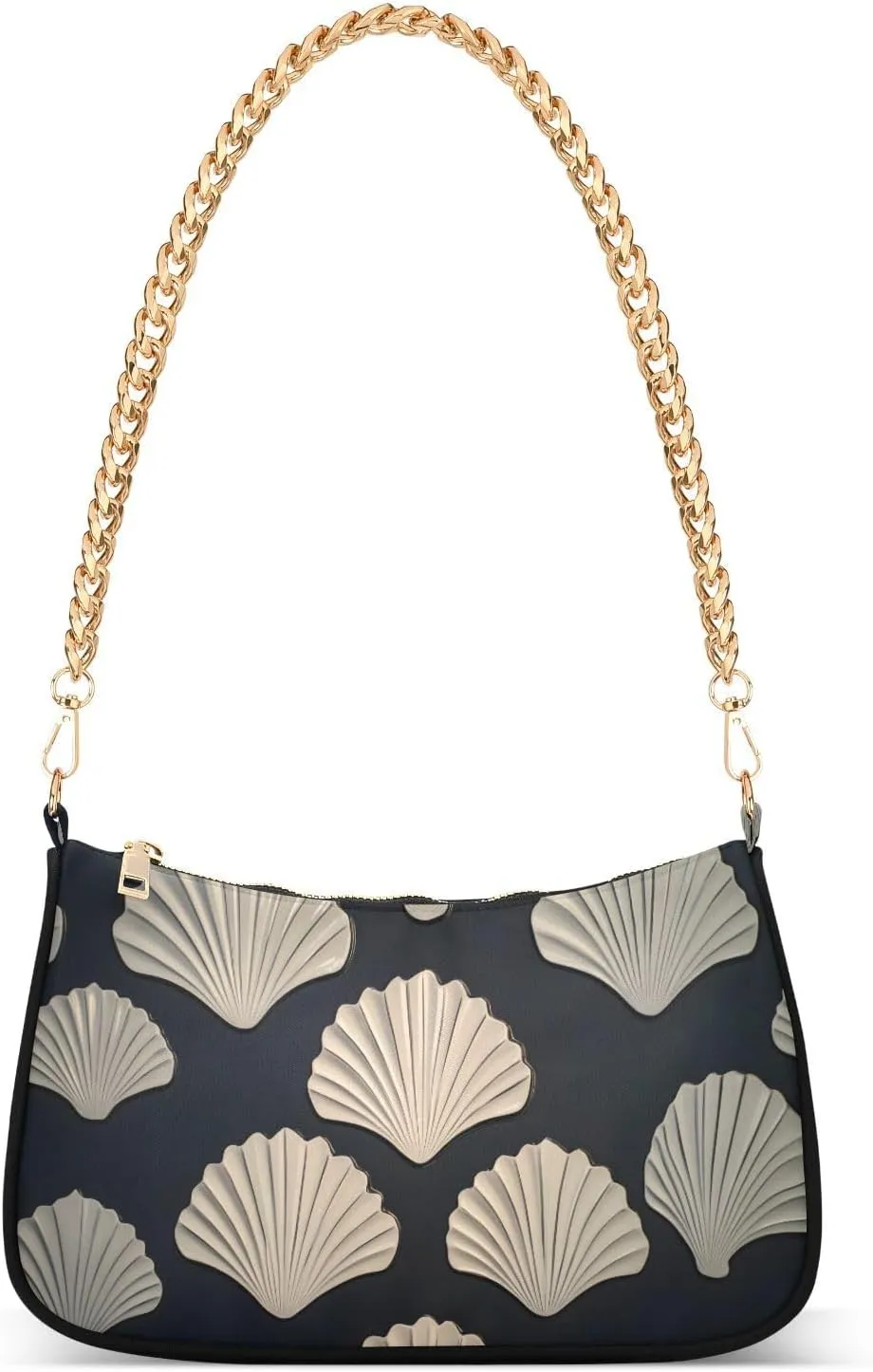 Shoulder Bags for Women Shell Pattern Tote HandBag Shoulder Bags purse with Chain Zipper Closure