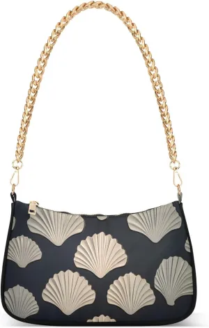 Shoulder Bags for Women Shell Pattern Tote HandBag Shoulder Bags purse with Chain Zipper Closure