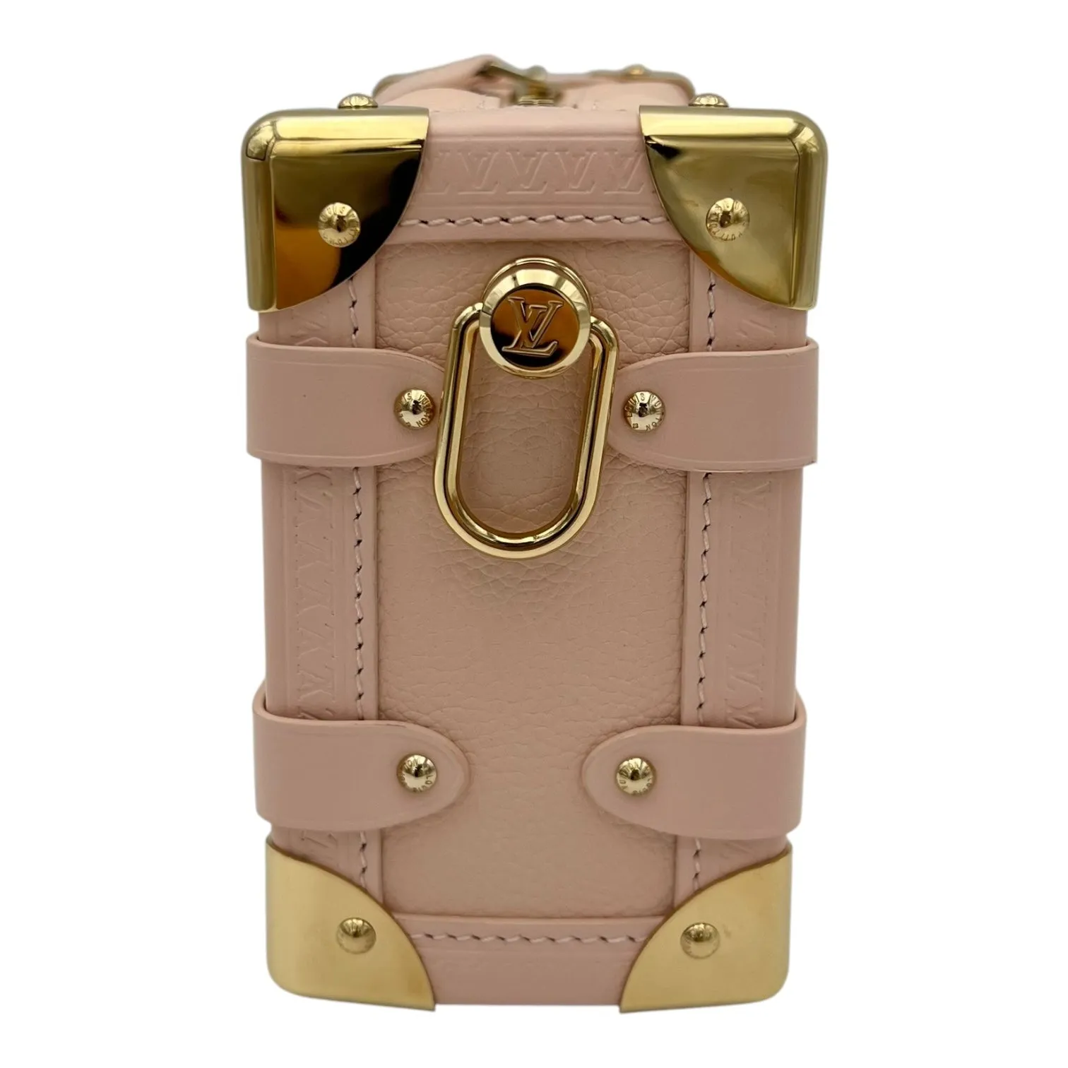 Side Trunk PM Pink Crossbody Bag in Calfskin, Silver hardware