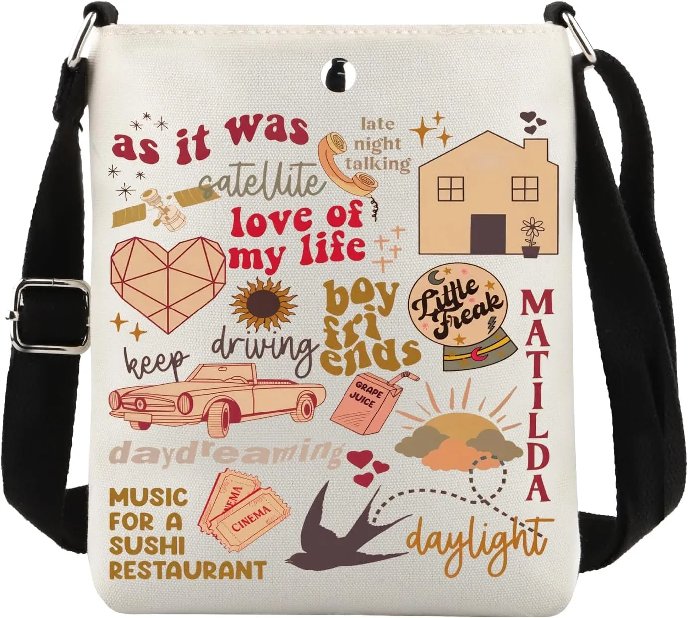 Singer Merch Singer Crossbody Bag Singer Album Inspired Gift Singer Fan Gift Singer Album Bag Music Lover Gift
