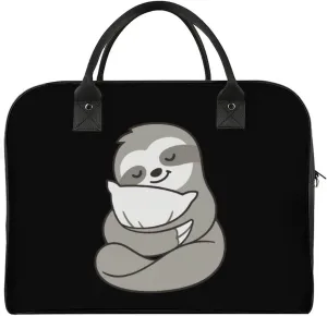 Sleepy Sloth Hugging Pillow Duffle Bag for Travel Crossbody Sports Tote Gym Bag Shoulder Weekender Overnight Bag