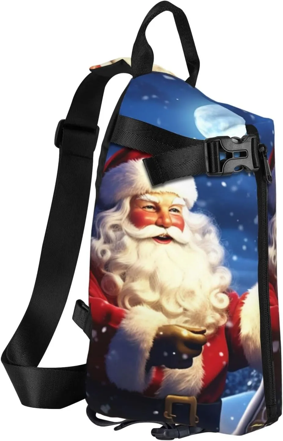 Sling Bag for Women Men Shoulder Bag Winter X-mas Chest Bag Travel Fanny Pack Lightweight Casual Daypack, Winter Christmas Santa, One Size