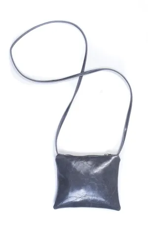 Small Crossbody bag with adjustable strap - vegan and machine washable made in USA (Grey)