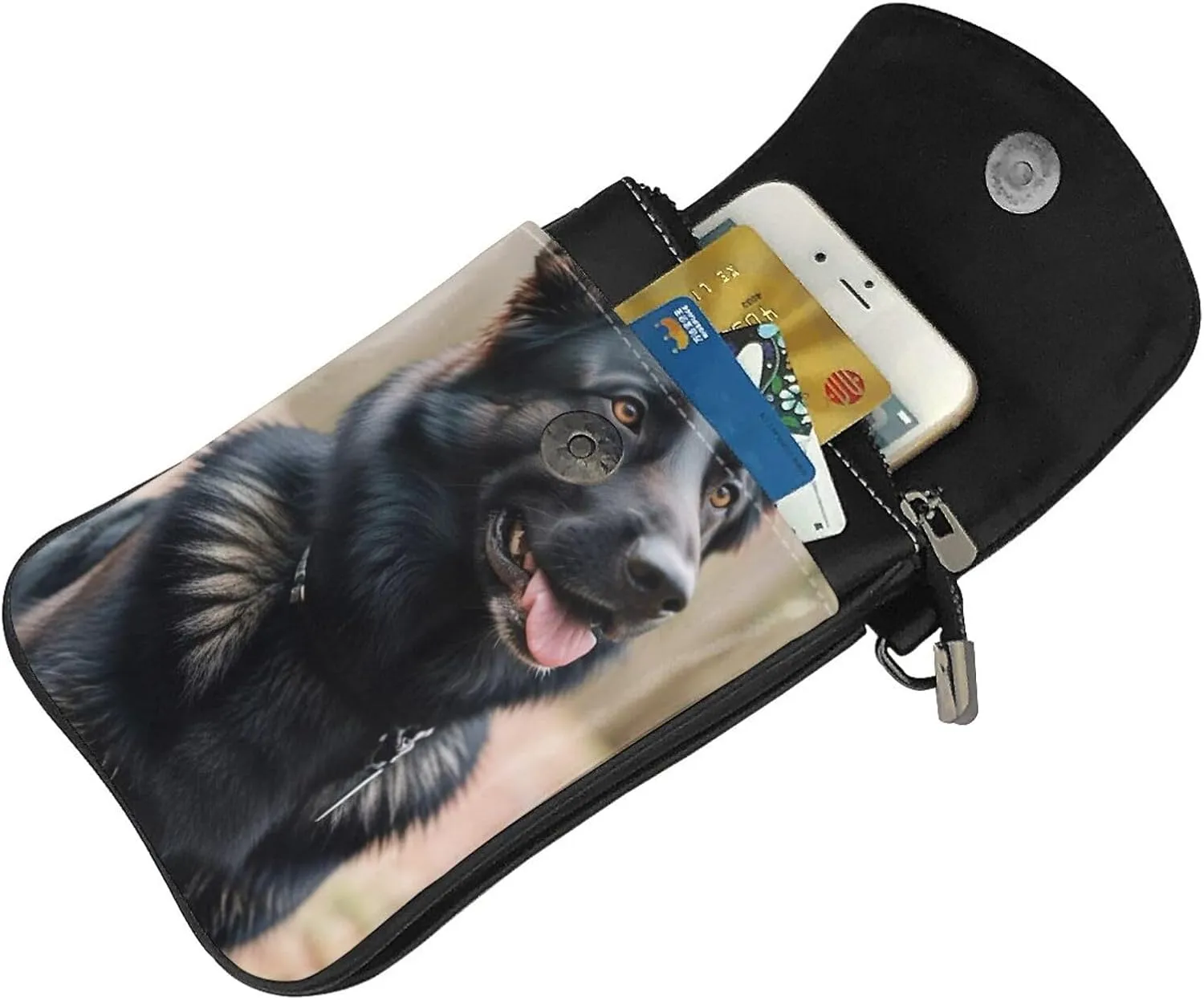 Small Crossbody Bags for Women,Leather Shoulder Bag for Cell Phone Purse with Strap and bubbles blue sky Printed