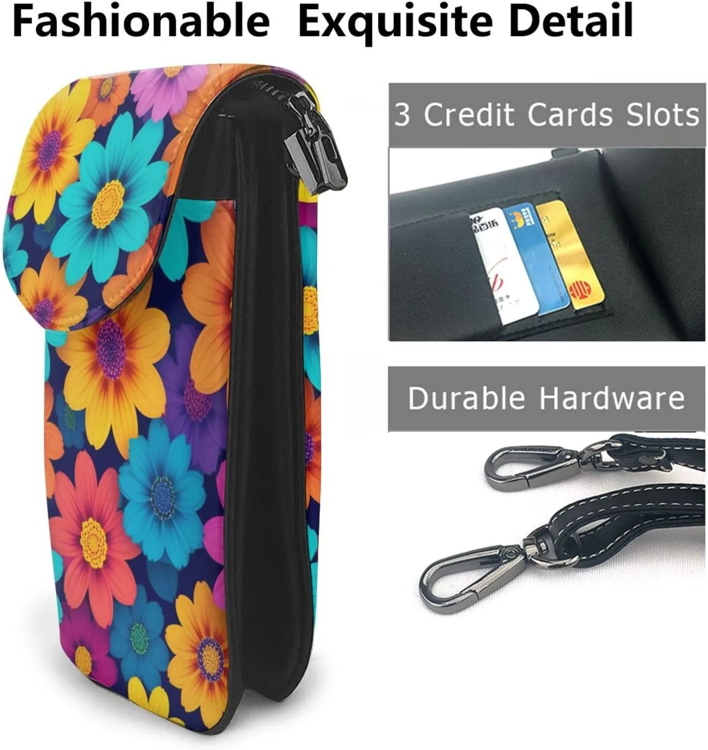 Small Crossbody Bags for Women,Leather Shoulder Bag for Cell Phone Purse with Strap and Colorful Life Trees Printed