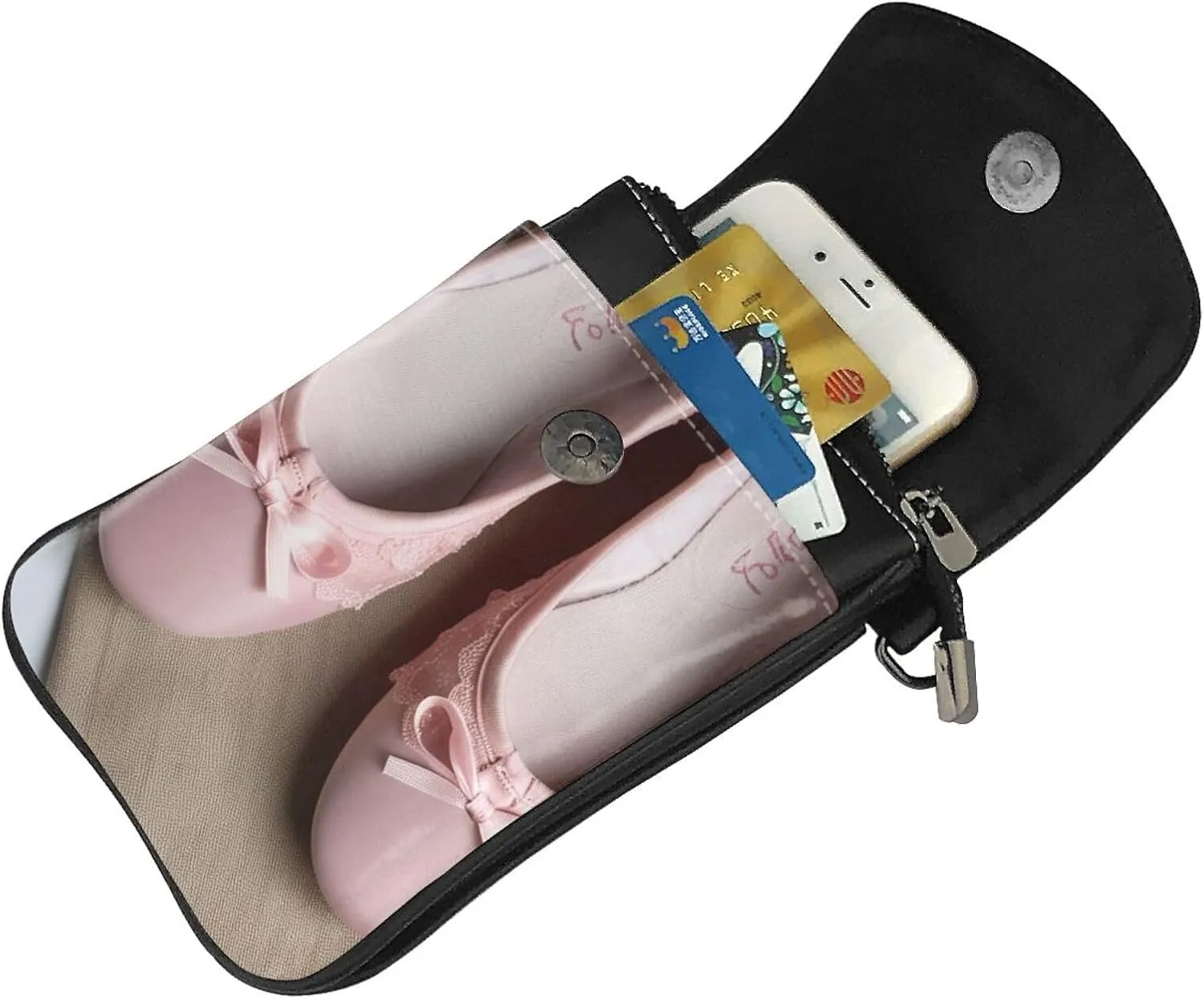Small Crossbody Bags for Women,Leather Shoulder Bag for Cell Phone Purse with Strap and Hearts shape Printed
