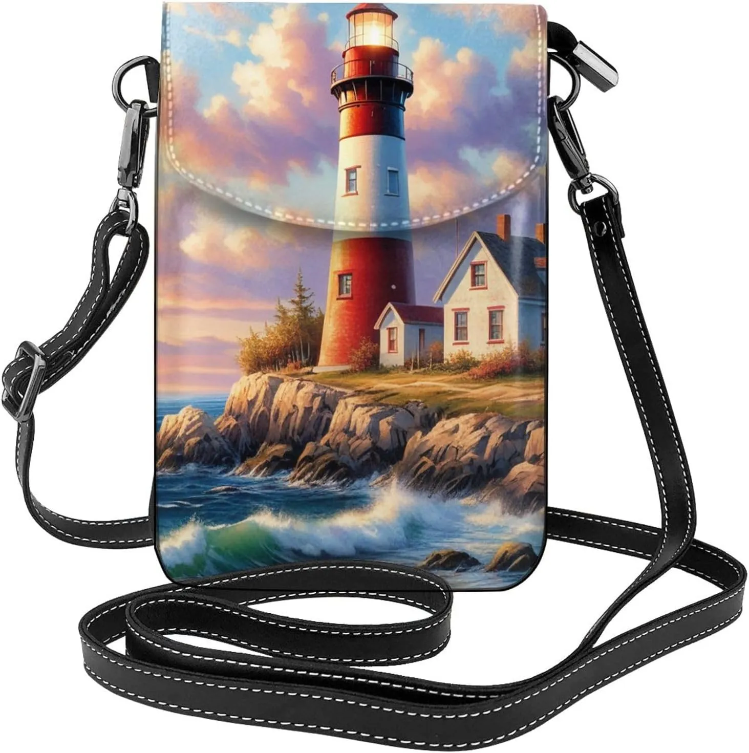 Small Crossbody Bags for Women,Leather Shoulder Bag for Cell Phone Purse with Strap and Lover Dog Paw Printed