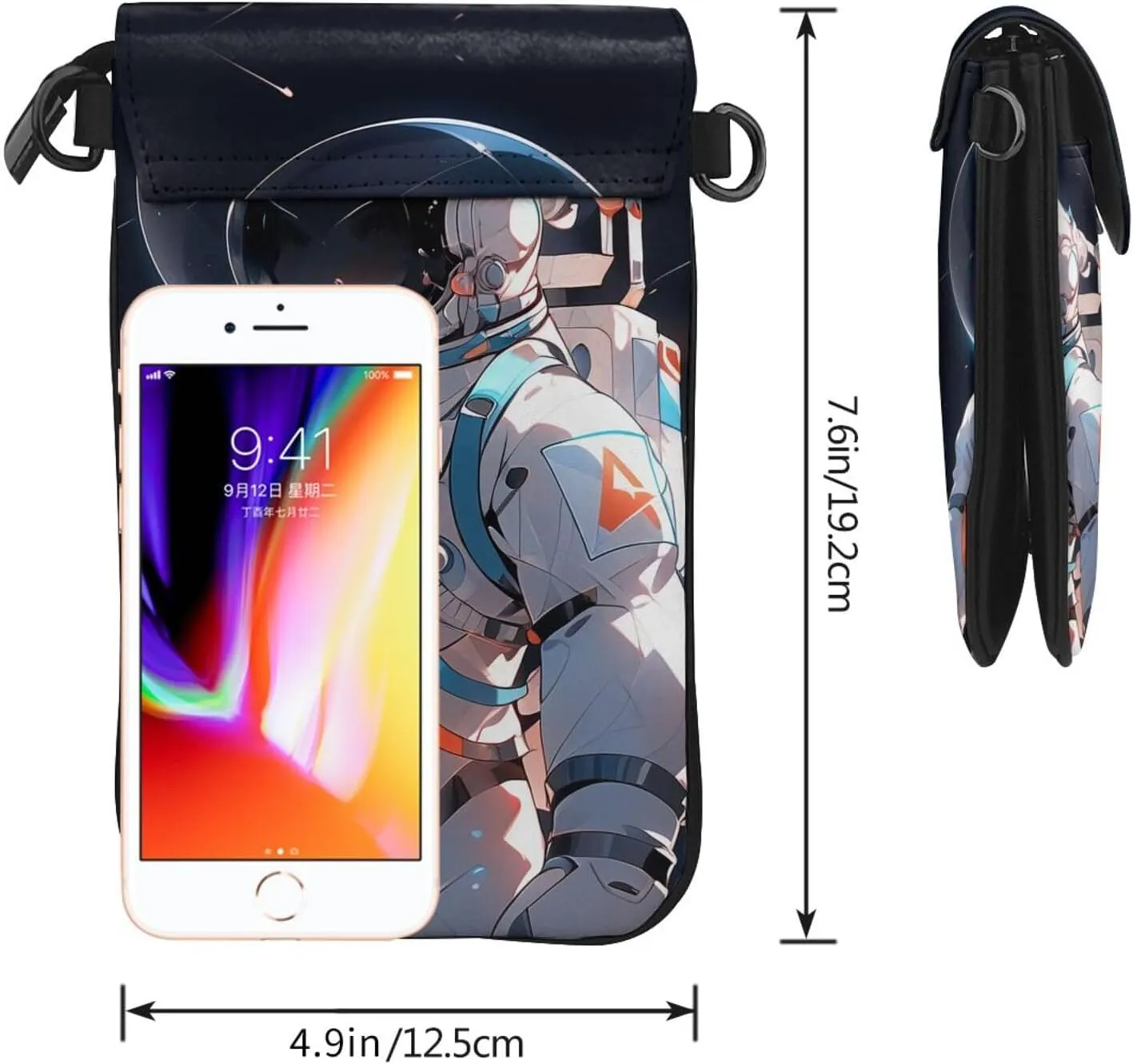 Small Crossbody Bags for Women,Leather Shoulder Bag for Cell Phone Purse with Strap and Native American Patterns Printed