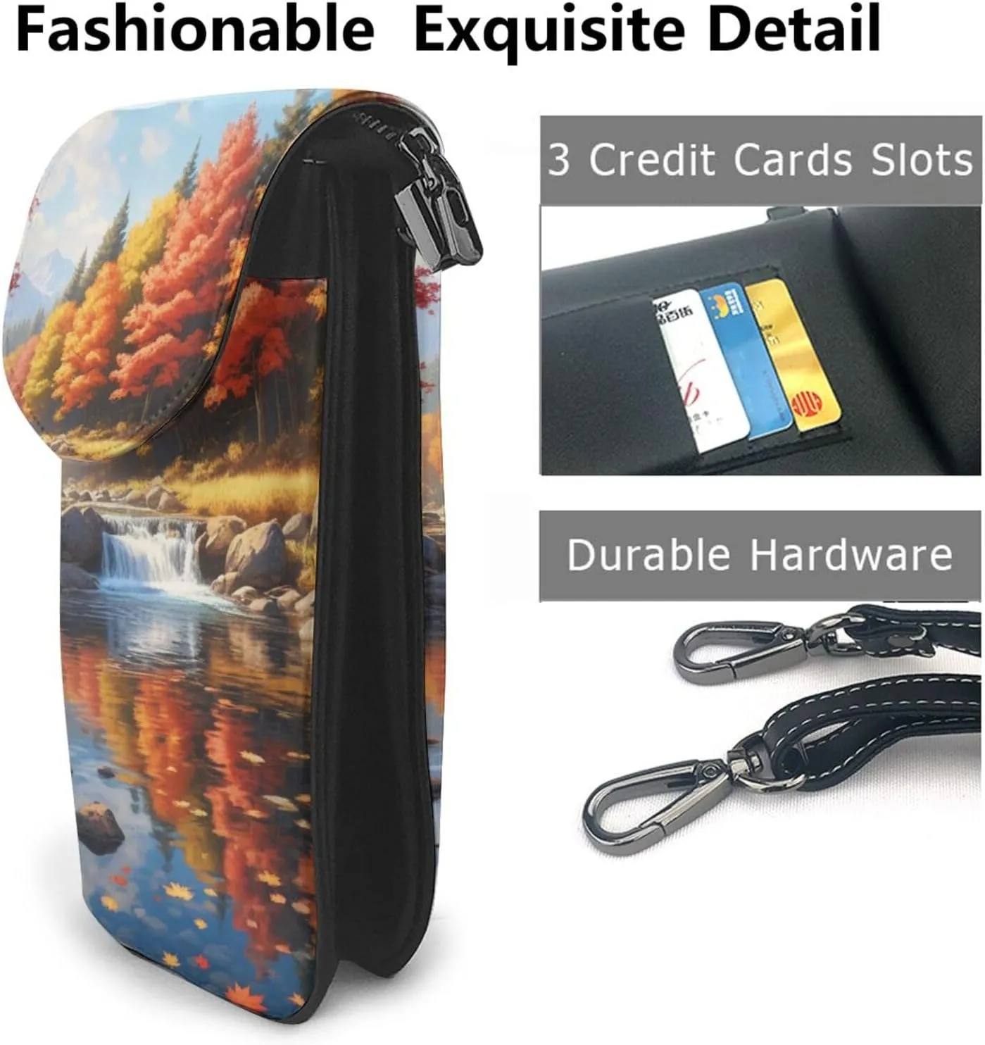 Small Crossbody Bags for Women,Leather Shoulder Bag for Cell Phone Purse with Strap and Native American Patterns Printed