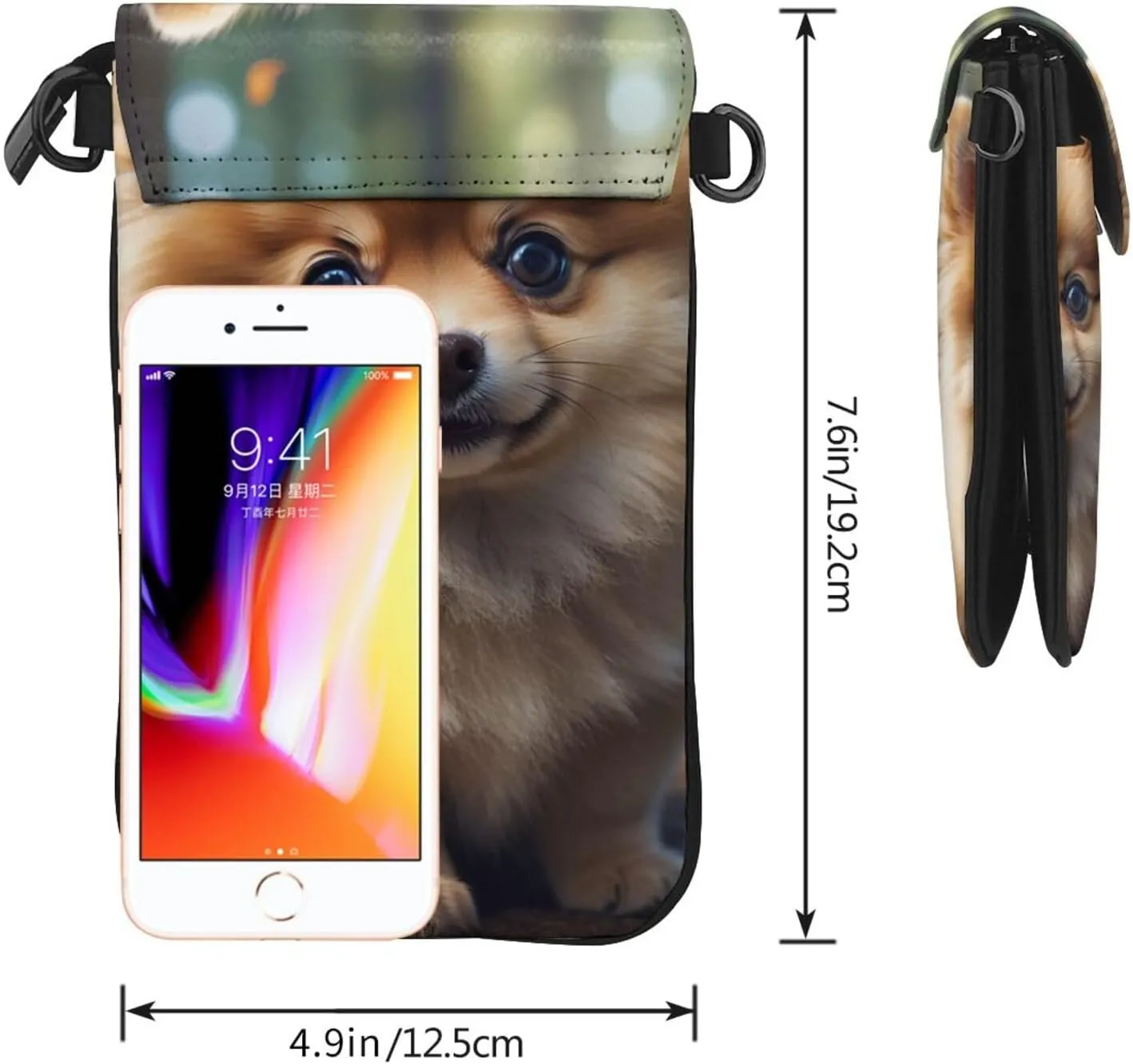Small Crossbody Bags for Women,Leather Shoulder Bag for Cell Phone Purse with Strap and ovely Pet Dog Beagle Printed