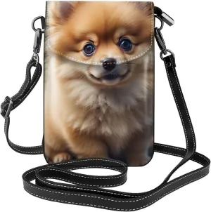 Small Crossbody Bags for Women,Leather Shoulder Bag for Cell Phone Purse with Strap and ovely Pet Dog Beagle Printed
