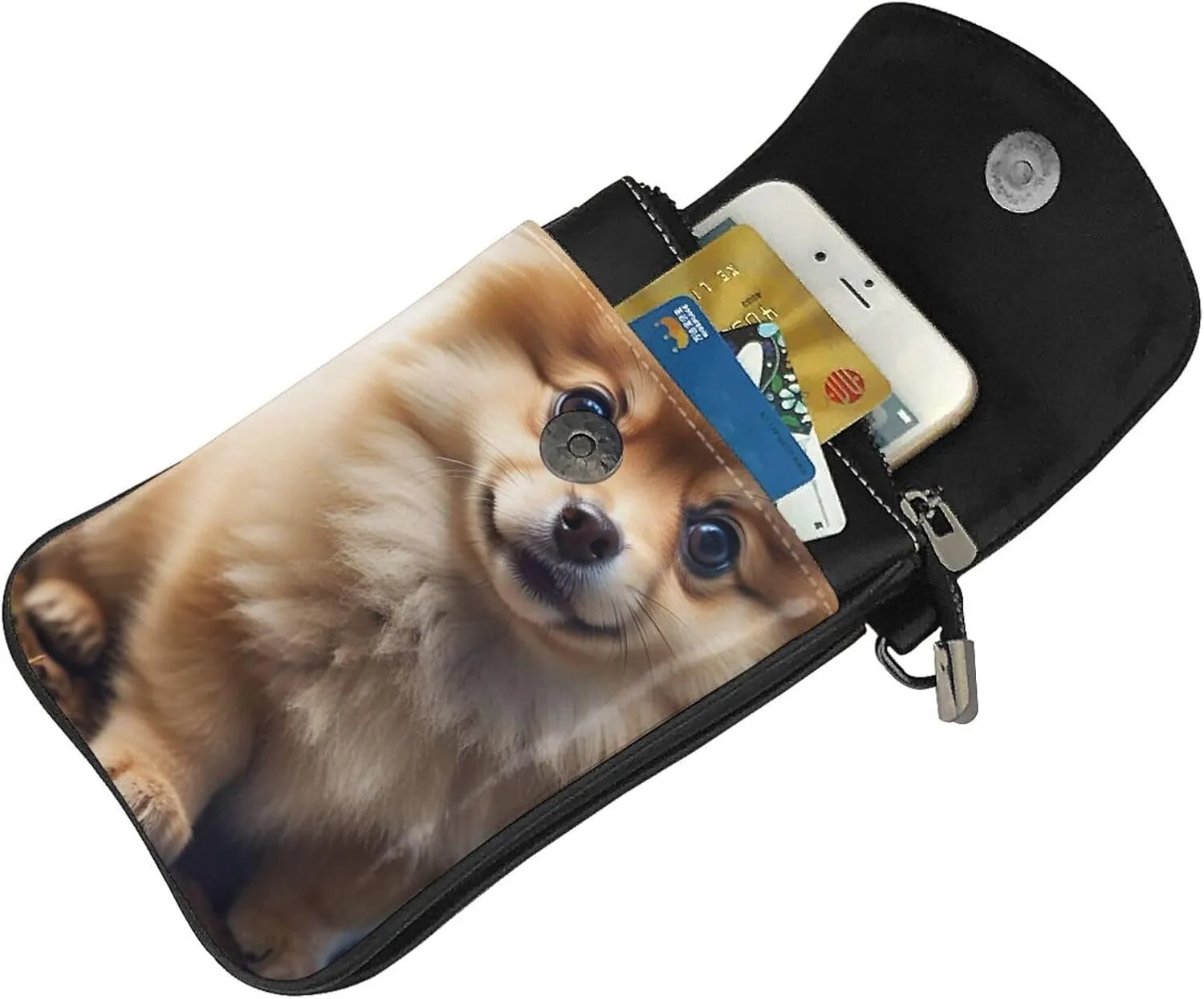 Small Crossbody Bags for Women,Leather Shoulder Bag for Cell Phone Purse with Strap and ovely Pet Dog Beagle Printed