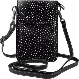 Small Crossbody Bags for Women,Leather Shoulder Bag for Cell Phone Purse with Strap and Polka Dot Printed
