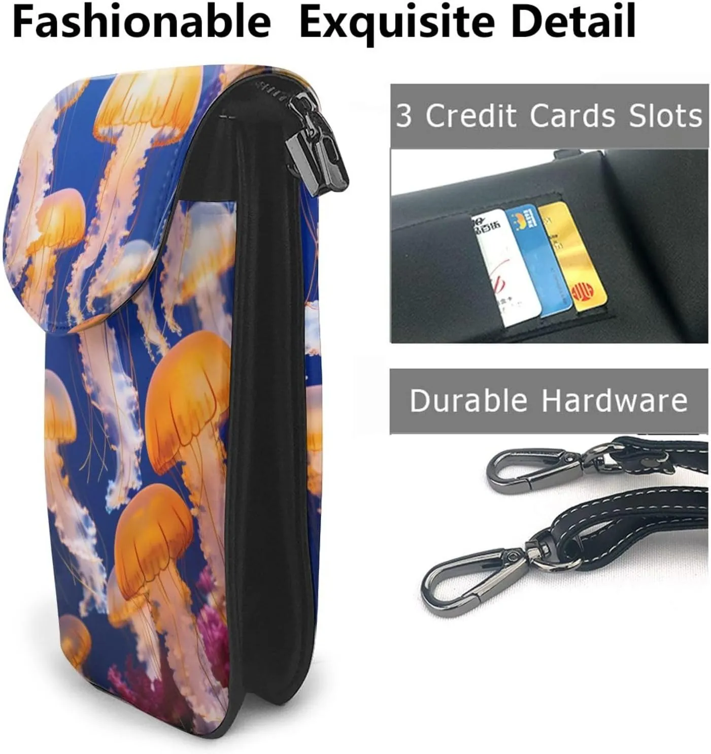 Small Crossbody Bags for Women,Leather Shoulder Bag for Cell Phone Purse with Strap and Strawberry Printed