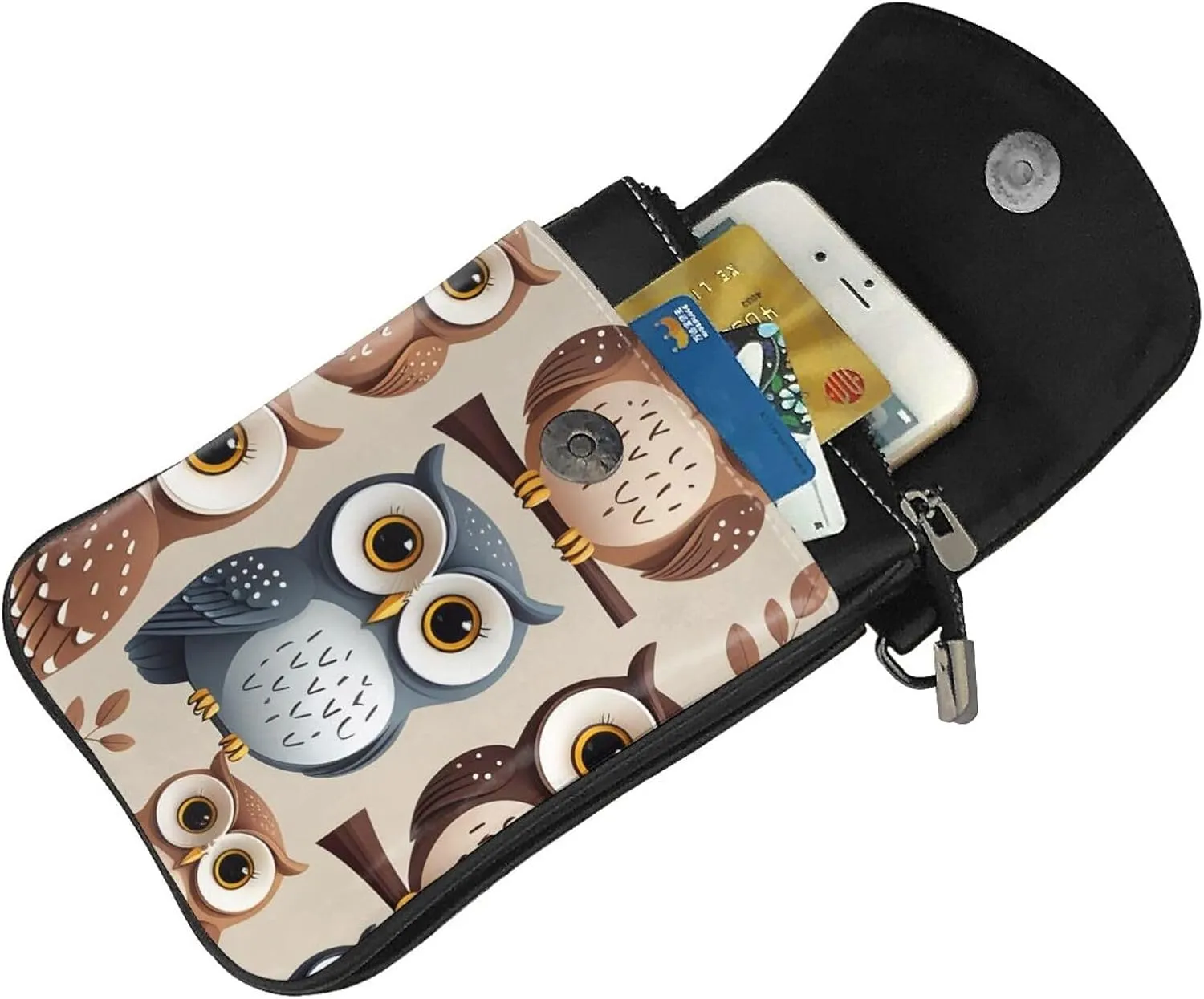 Small Crossbody Bags for Women,Leather Shoulder Bag for Cell Phone Purse with Strap and Strawberry Printed