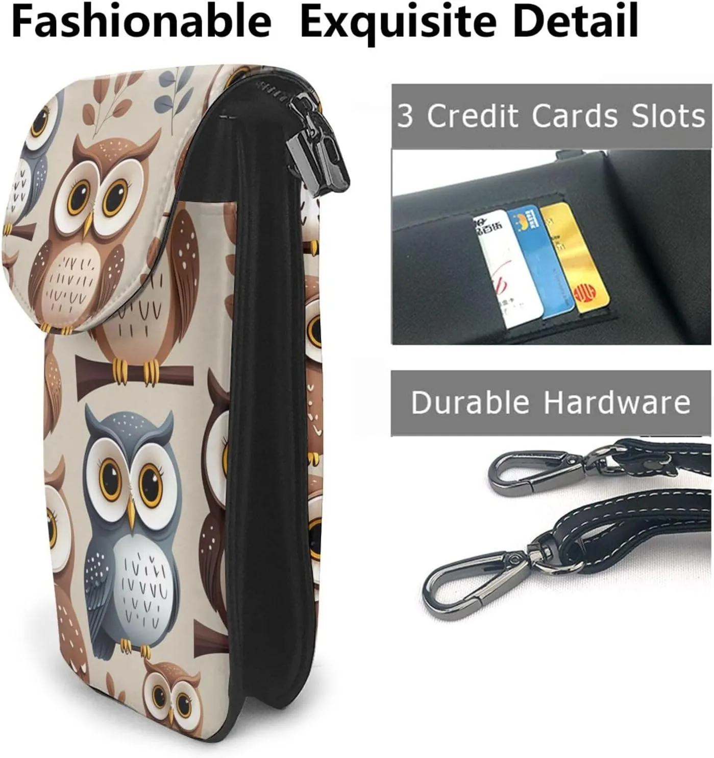 Small Crossbody Bags for Women,Leather Shoulder Bag for Cell Phone Purse with Strap and Strawberry Printed