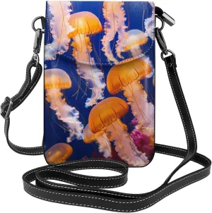 Small Crossbody Bags for Women,Leather Shoulder Bag for Cell Phone Purse with Strap and Strawberry Printed