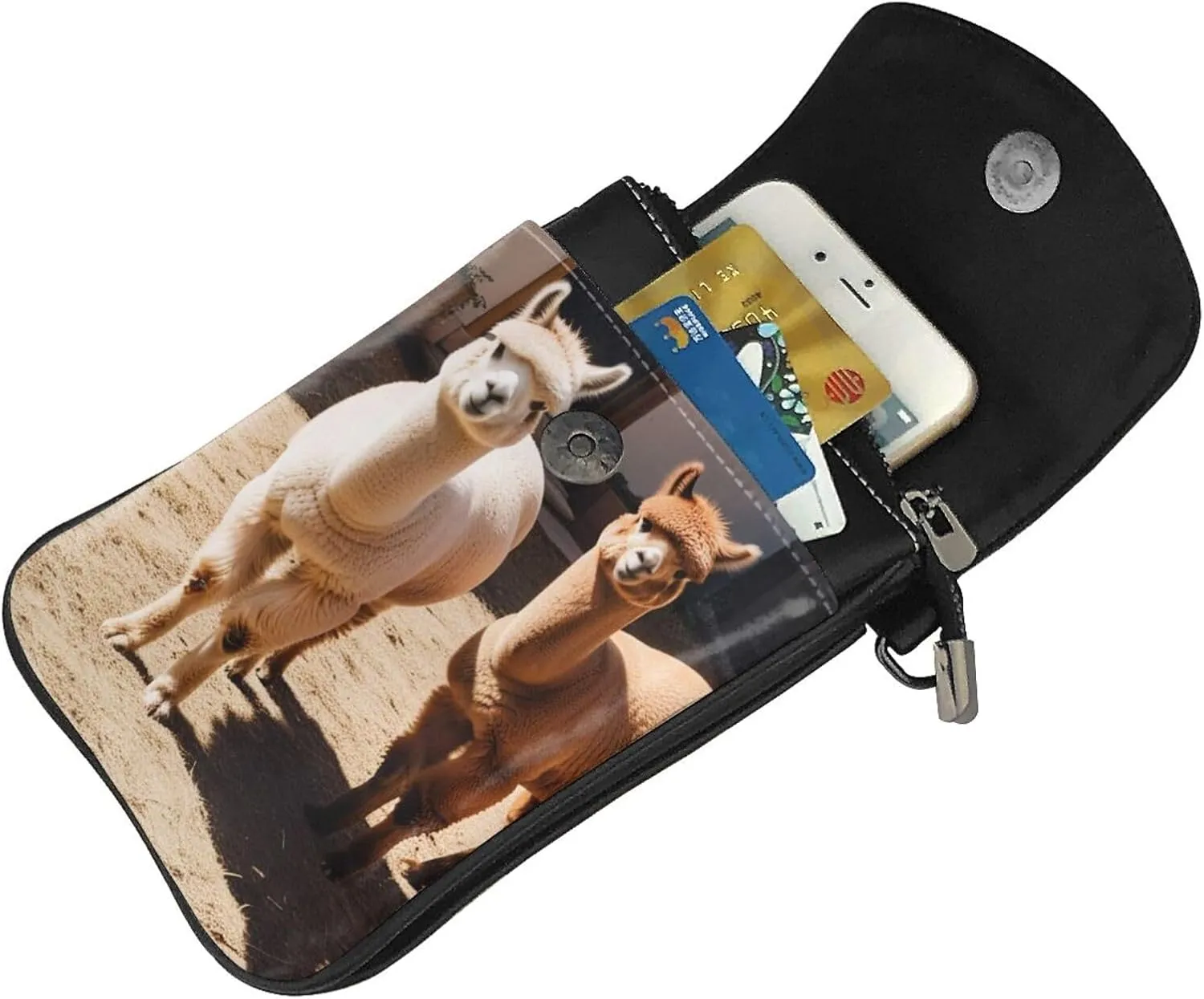 Small Crossbody Bags for Women,Leather Shoulder Bag for Cell Phone Purse with Strap and Tropical tree Printed