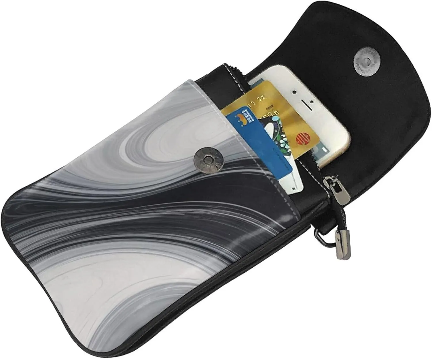 Small Crossbody Bags for Women,Leather Shoulder Bag for Cell Phone Purse with Strap and Water Stripe Printed