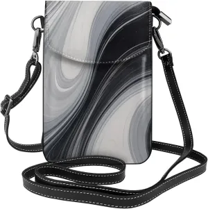 Small Crossbody Bags for Women,Leather Shoulder Bag for Cell Phone Purse with Strap and Water Stripe Printed