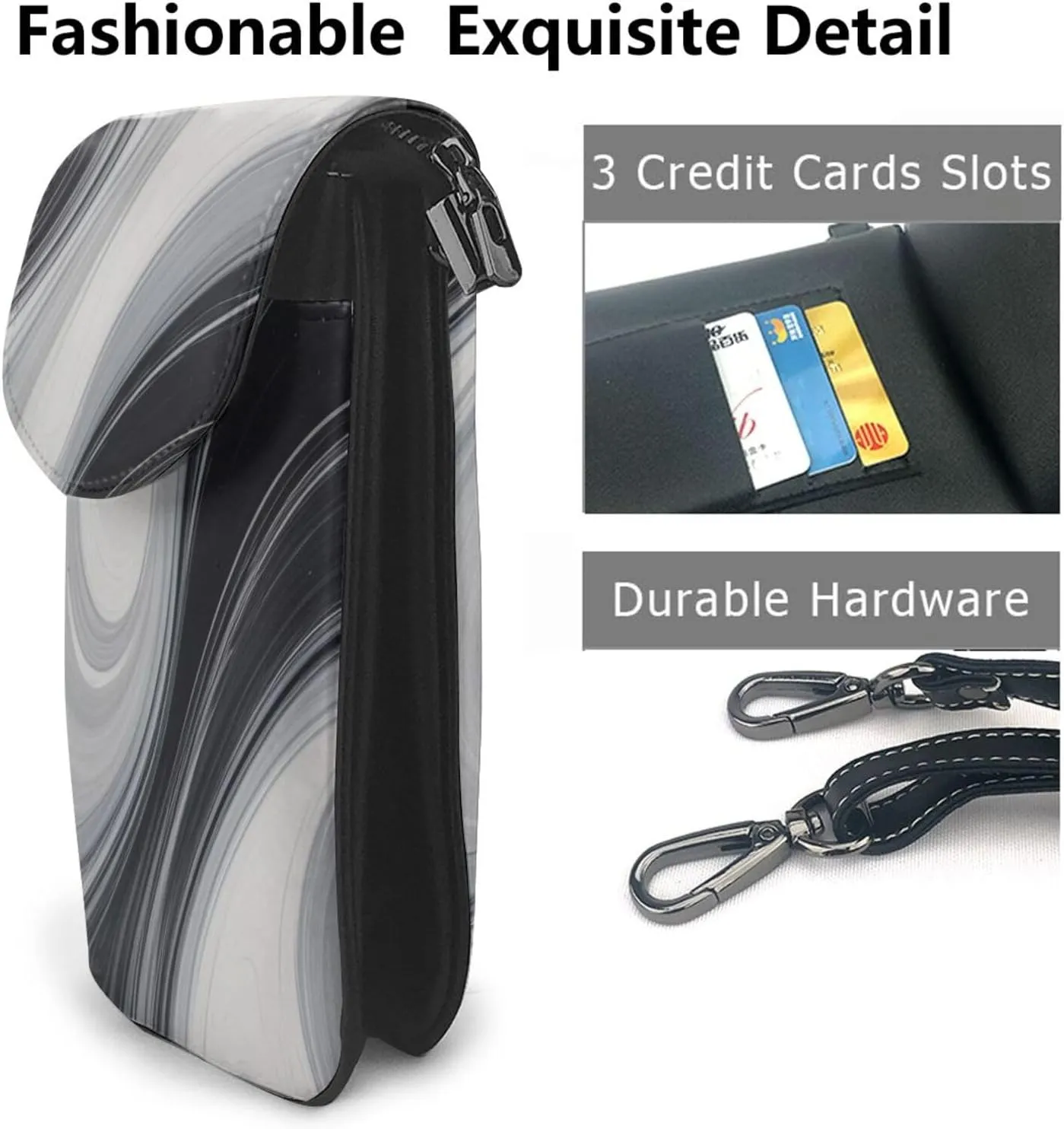 Small Crossbody Bags for Women,Leather Shoulder Bag for Cell Phone Purse with Strap and Water Stripe Printed