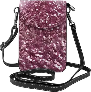 Small Crossbody Bags for Women,Leather Shoulder Bag for Cell Phone Purse with Strap and Wooden Bridge Printed