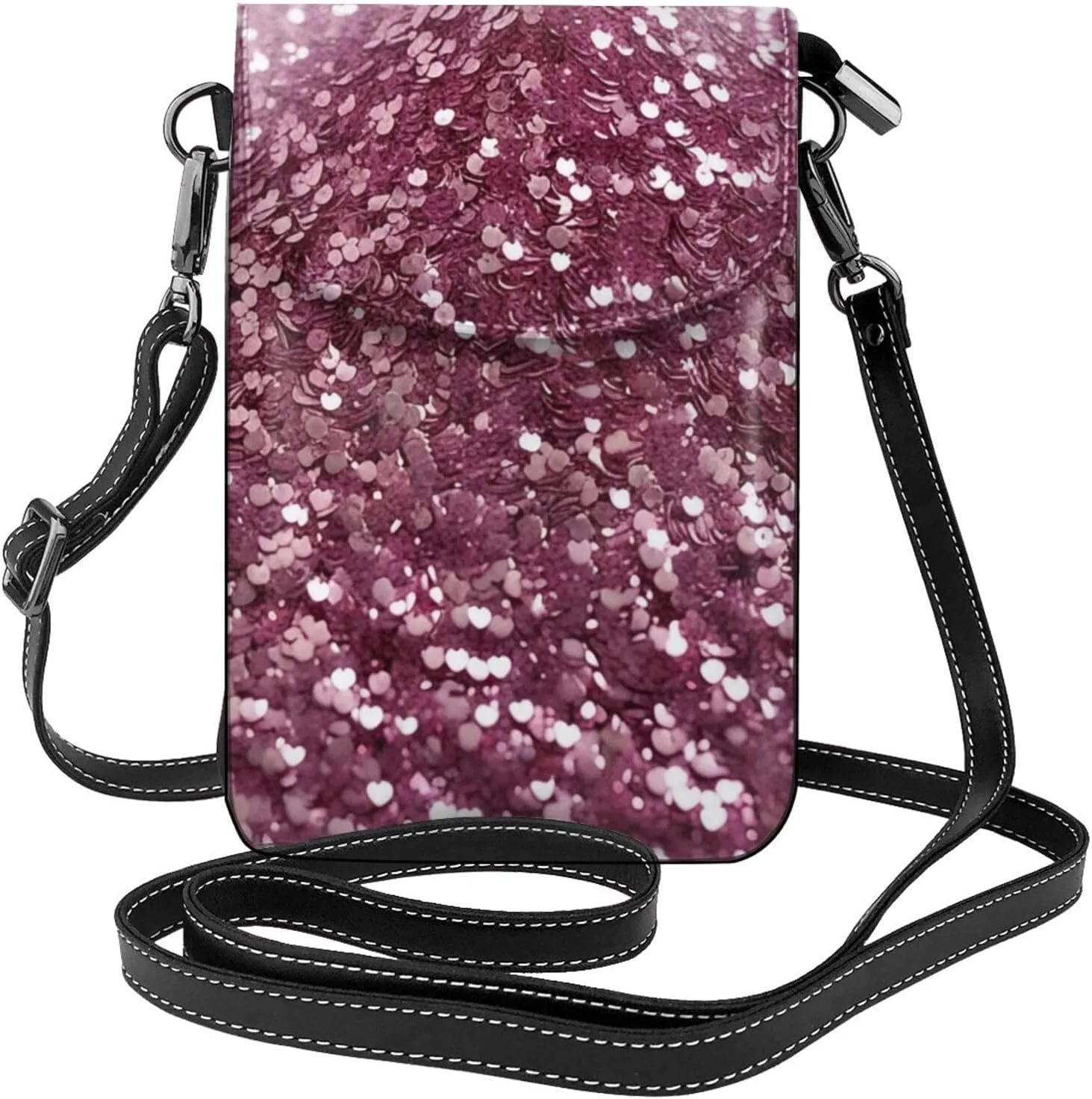 Small Crossbody Bags for Women,Leather Shoulder Bag for Cell Phone Purse with Strap and Wooden Bridge Printed