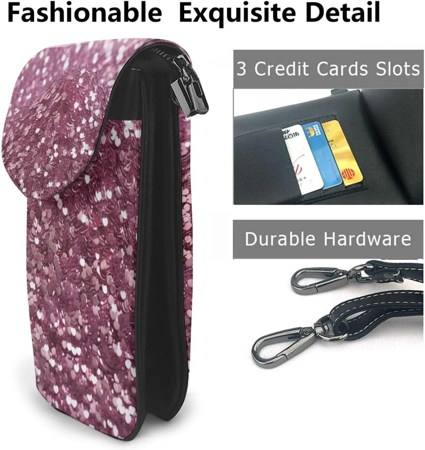 Small Crossbody Bags for Women,Leather Shoulder Bag for Cell Phone Purse with Strap and Wooden Bridge Printed