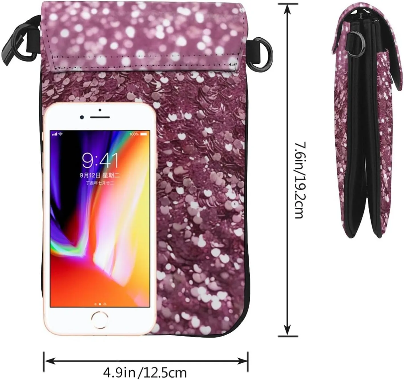 Small Crossbody Bags for Women,Leather Shoulder Bag for Cell Phone Purse with Strap and Wooden Bridge Printed