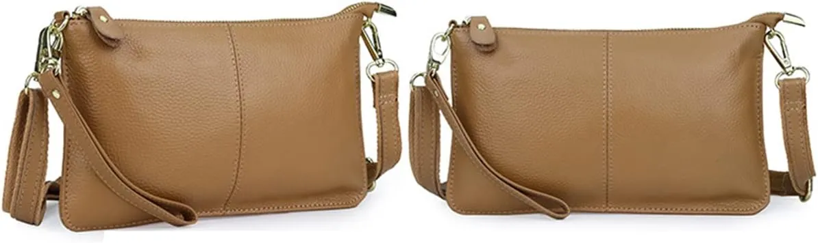 Small Leather Crossbody Bag for Women, Cell Phone Cross Body Black Purses Ladies Handbags Shoulder bags Wallet with Wrist Strap