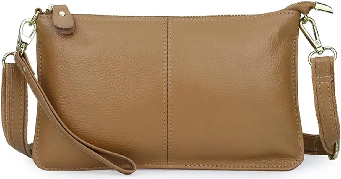 Small Leather Crossbody Bag for Women, Cell Phone Cross Body Black Purses Ladies Handbags Shoulder bags Wallet with Wrist Strap