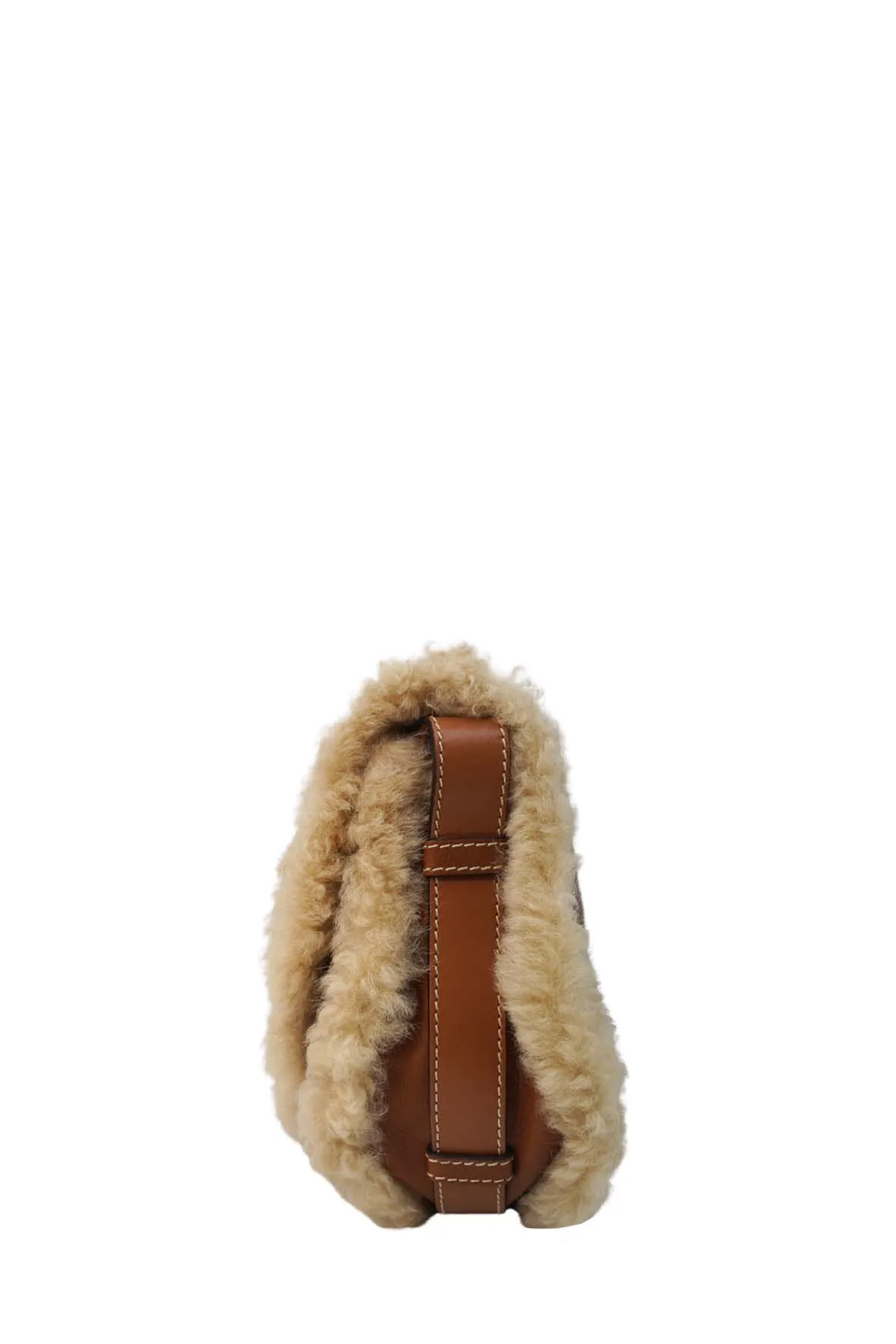 Small Marcie Shearling Bag Brown