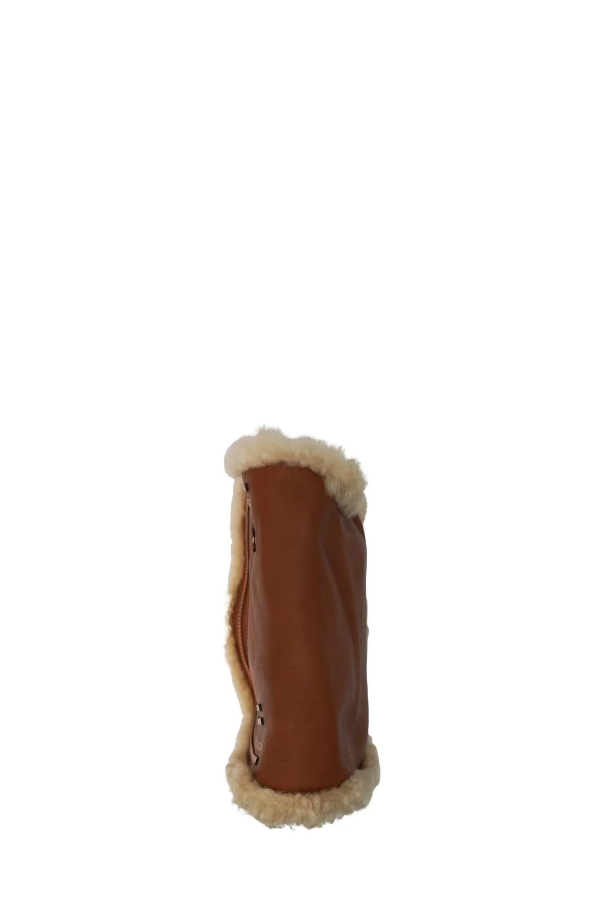 Small Marcie Shearling Bag Brown