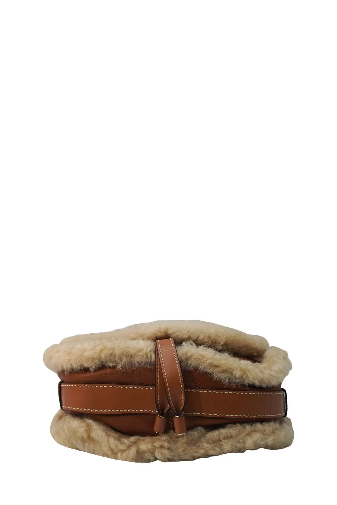 Small Marcie Shearling Bag Brown