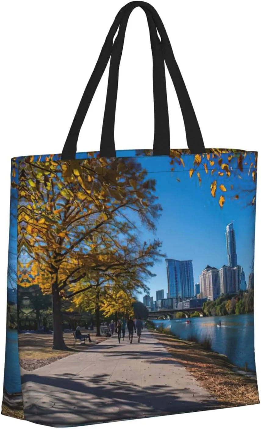 Small Rainbow Print Tote Bags Reusable Grocery Bag Shoulde Bag Handbag For Office Shopping Travel Women Casual Work
