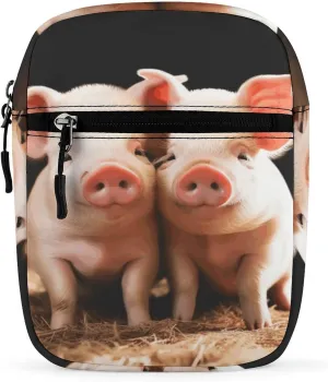 Small Satchel Purse Mini Shoulder Bag Personalized Cute Pigs Print Crossbody Bags For Women Men