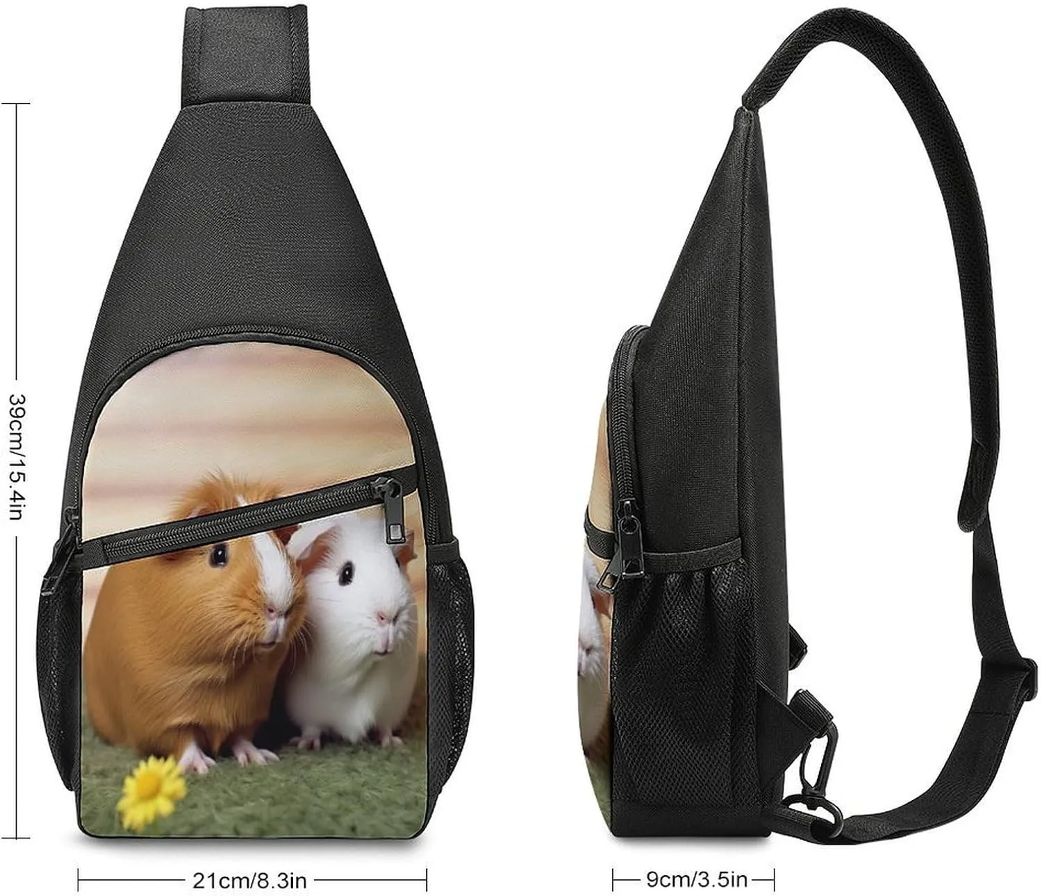 Small Sling Chest Bag Crossbody Bag for Men Women,Cute Guinea Pig Lightweight Gym Daypack for Travel Cycling Hiking
