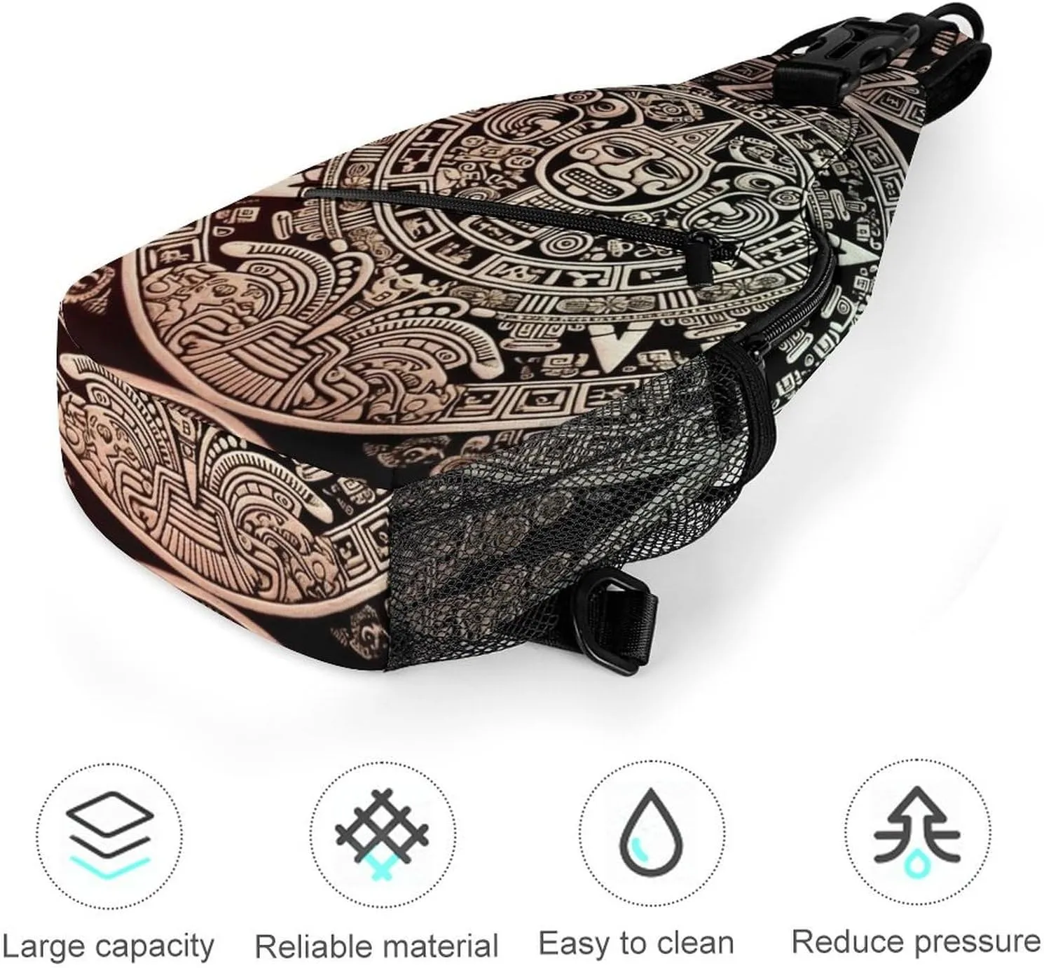 Small Sling Chest Bag Crossbody Bag for Men Women,Mayan Calendar End Of The World Lightweight Gym Daypack for Travel Cycling Hiking