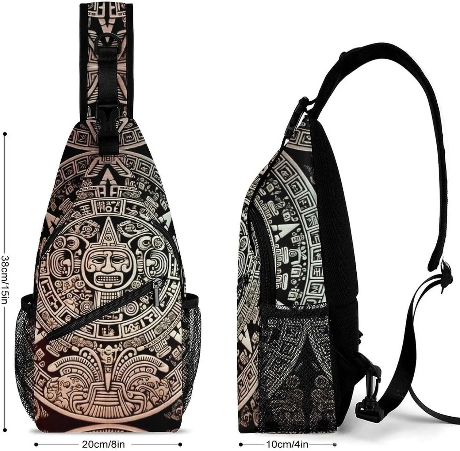 Small Sling Chest Bag Crossbody Bag for Men Women,Mayan Calendar End Of The World Lightweight Gym Daypack for Travel Cycling Hiking