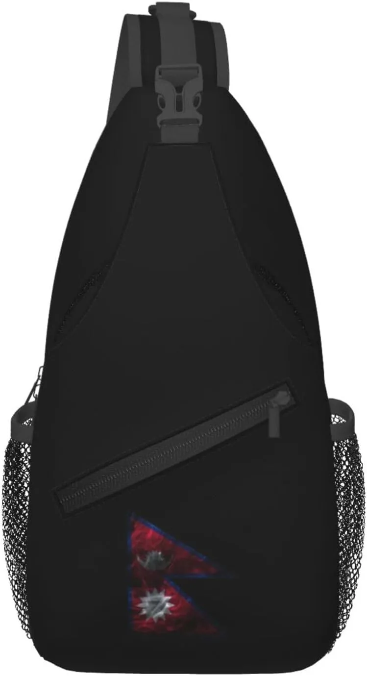 Smoke Style Flag Of Nepal Crossbody Bags For Women Men Chest Backpack Gym Shoulder Bag Travel Outdoor Sports Casual Crossbody Bags