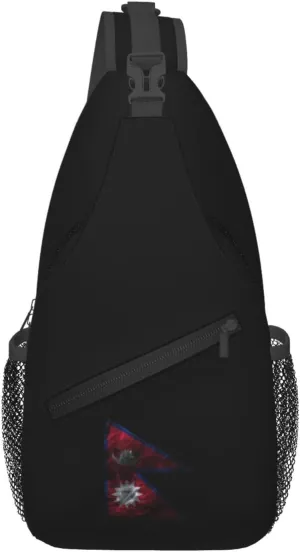 Smoke Style Flag Of Nepal Crossbody Bags For Women Men Chest Backpack Gym Shoulder Bag Travel Outdoor Sports Casual Crossbody Bags