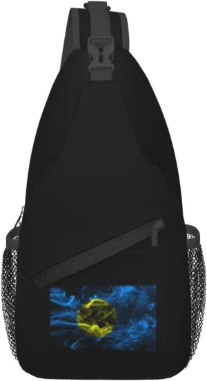 Smoke Style Flag Of Palau Crossbody Bags For Women Men Chest Backpack Gym Shoulder Bag Travel Outdoor Sports Casual Crossbody Bags