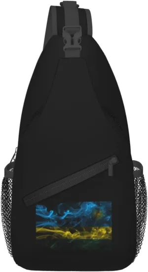Smoke Style Flag Of Rwanda Crossbody Bags For Women Men Chest Backpack Gym Shoulder Bag Travel Outdoor Sports Casual Crossbody Bags